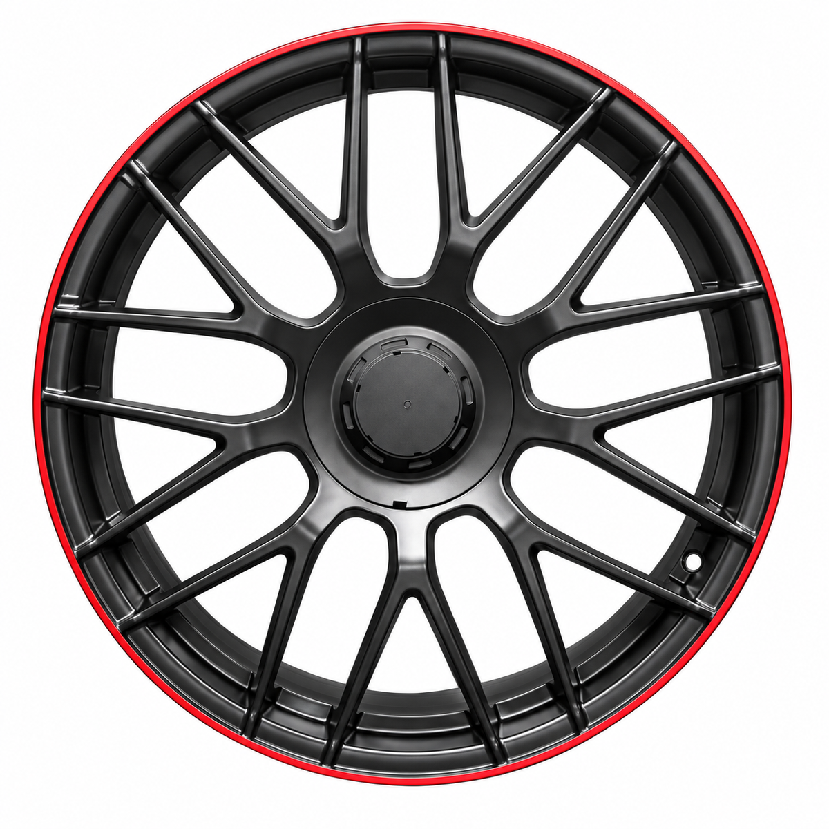 19" MERCEDES STYLE Mercedes Stain Black Machined Red Lip
