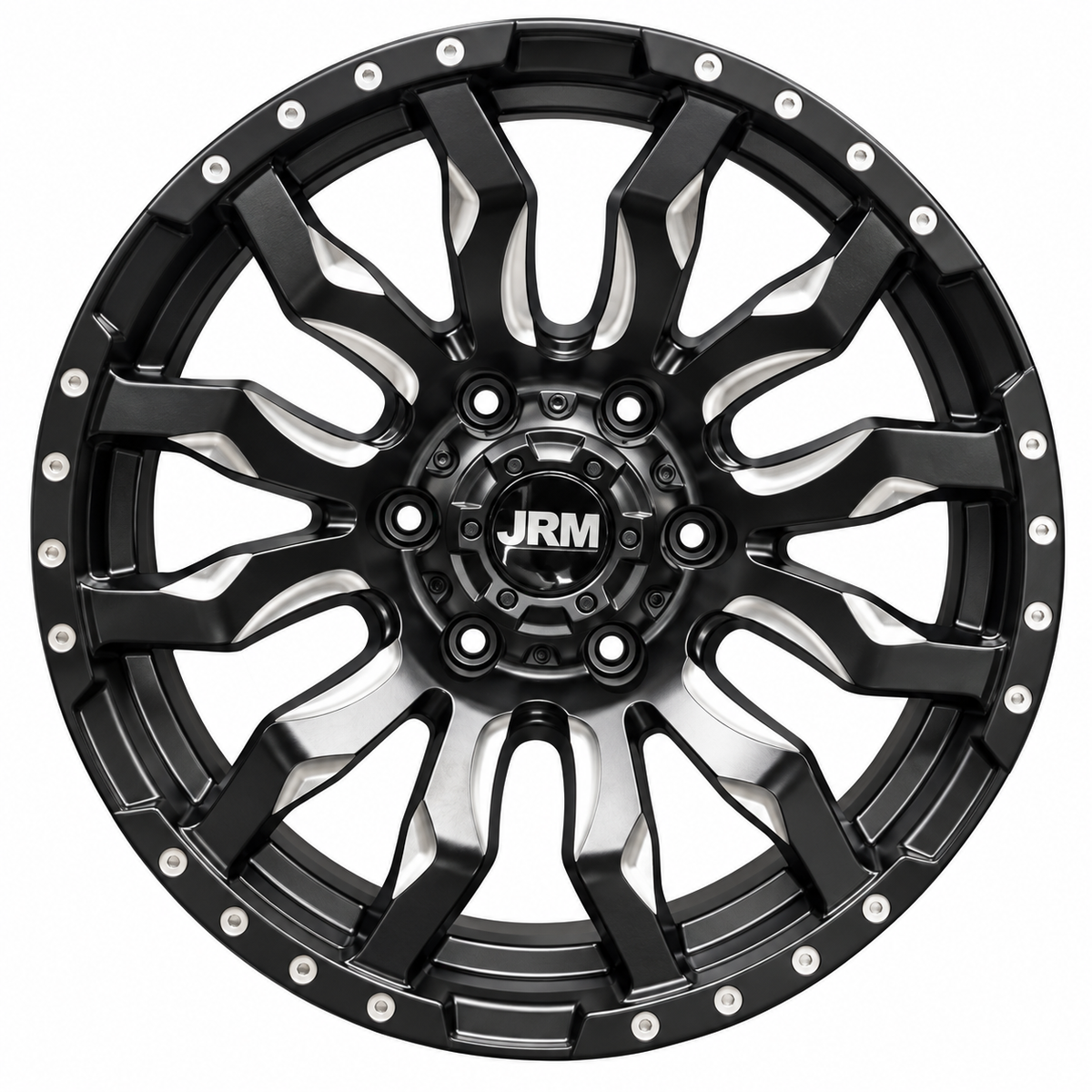 18" JRM DX-031 Matt Black Silver Rivets