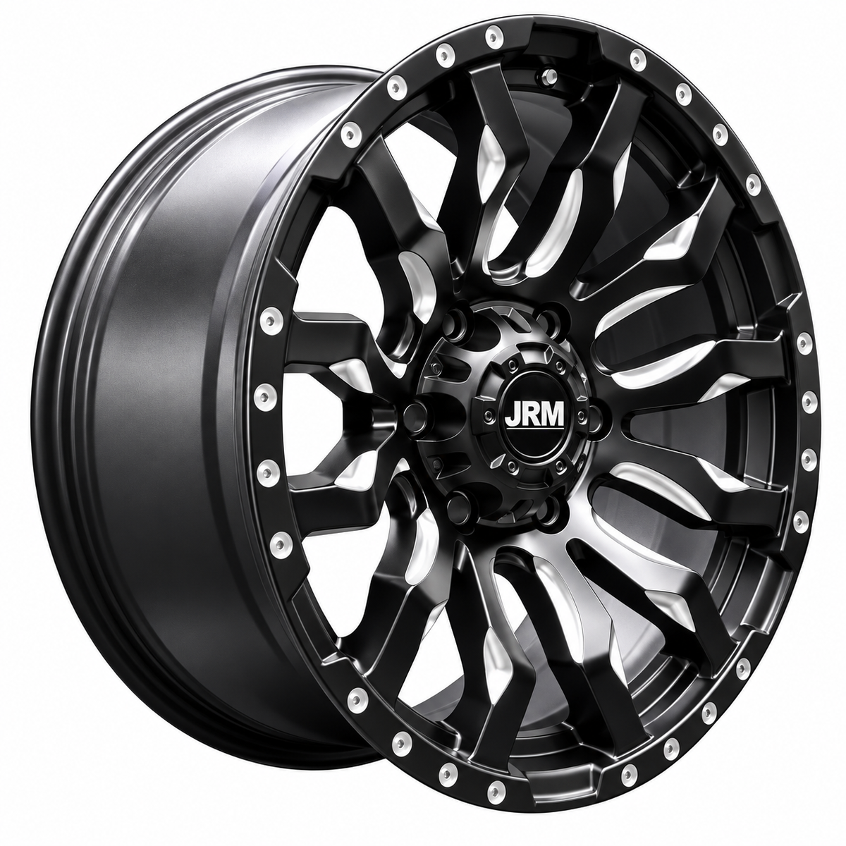 18" JRM DX-031 Matt Black Silver Rivets