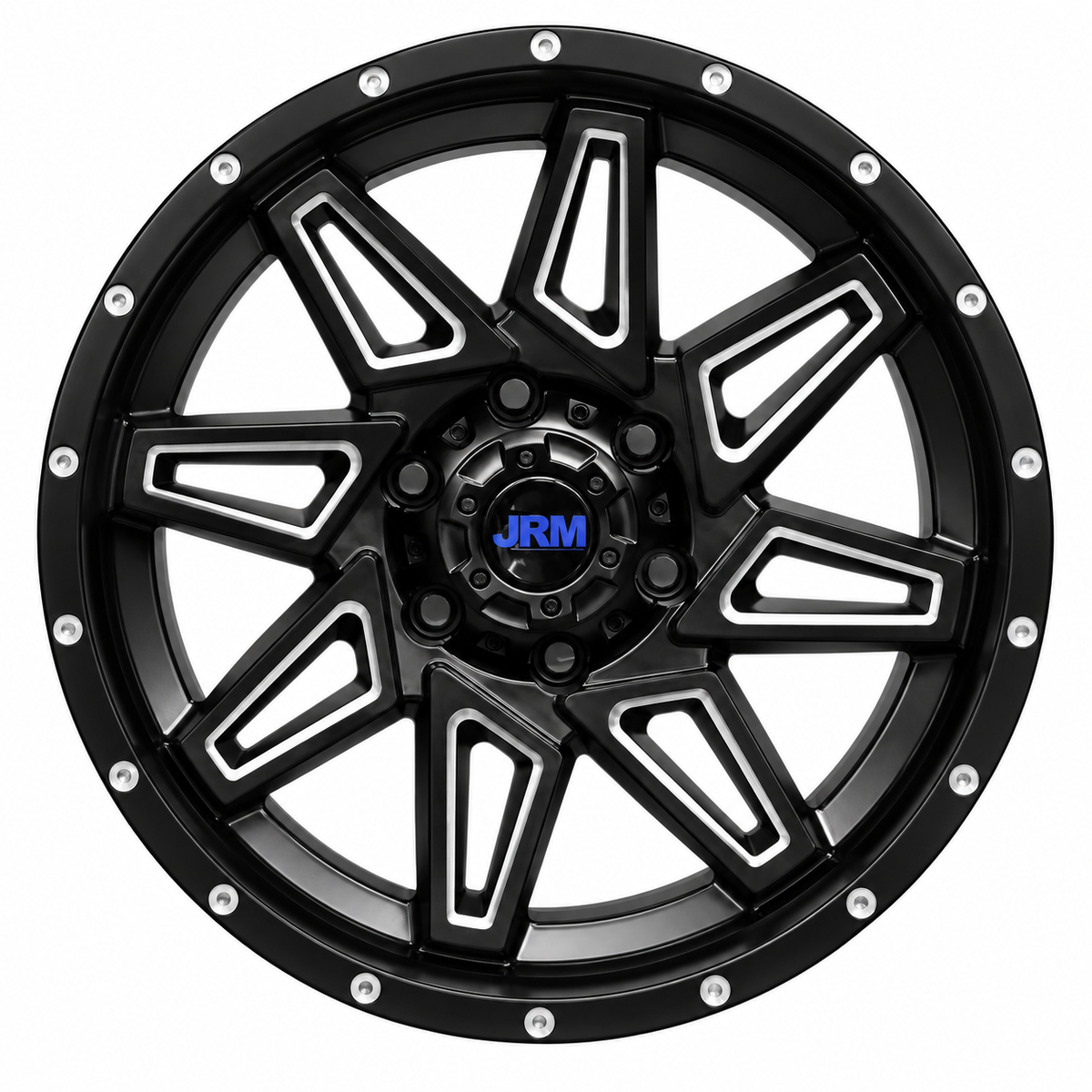 18" JRM DX-212 Matt Black Milled Spokes 1