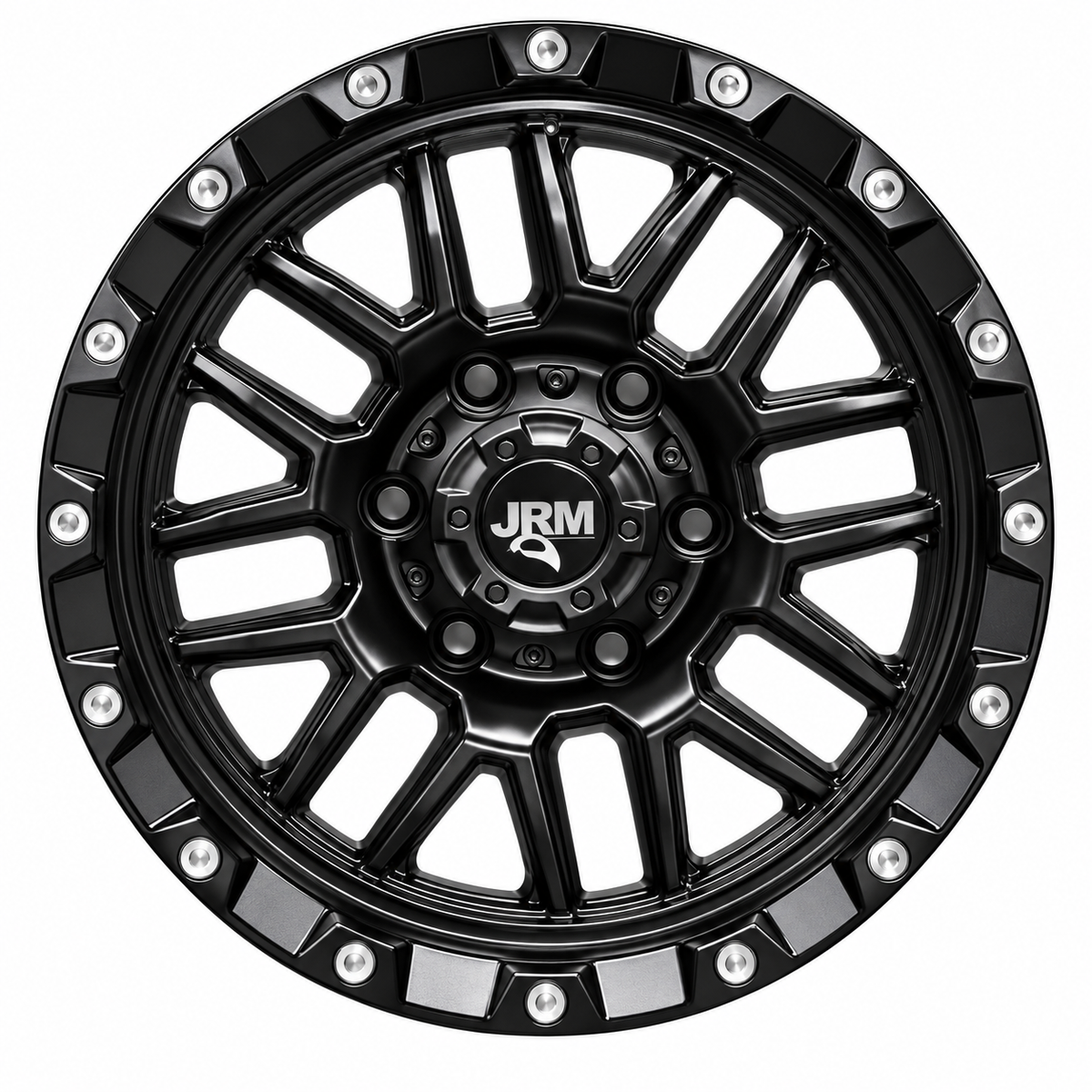 16" JRM DX-148 Matt Black Silver Rivets