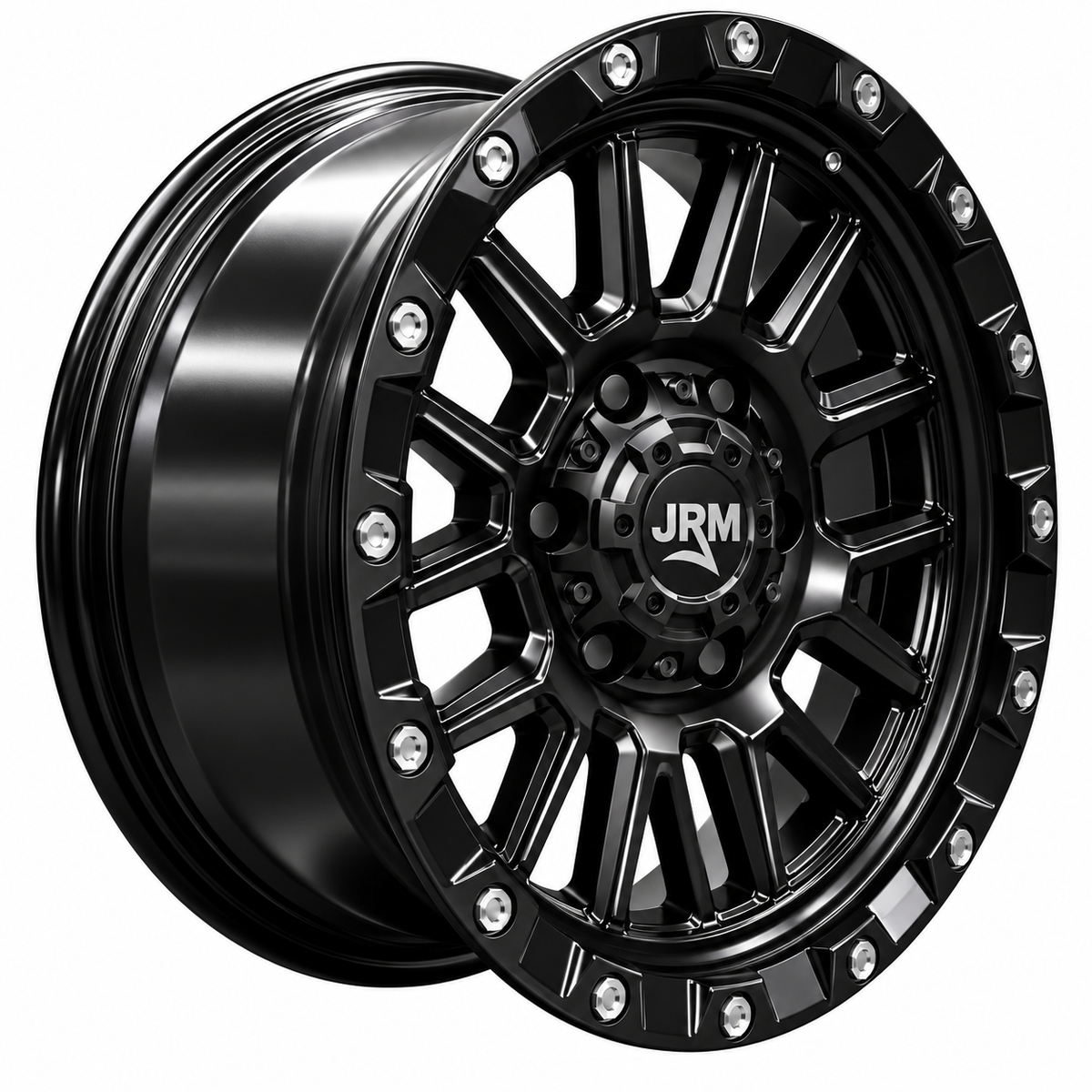 16" JRM DX-148 Matt Black Silver Rivets