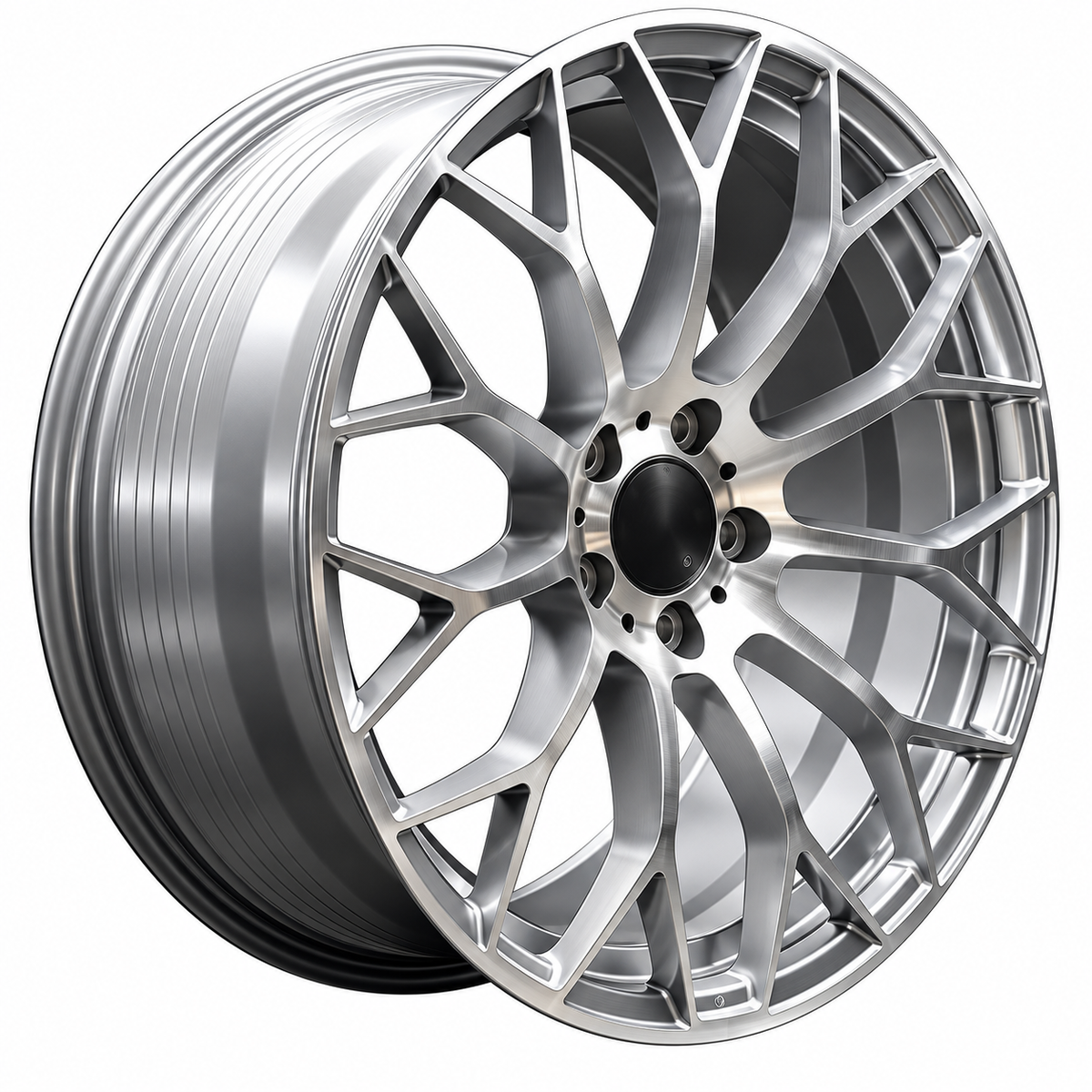 19" MERCEDES STYLE Mercedes Gun Metal Machined face