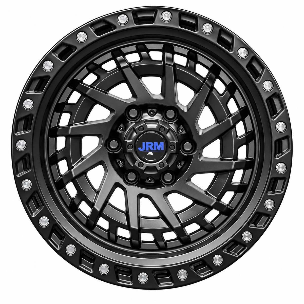 19" JRM DX-195 Matt Black Silver Rivets 1