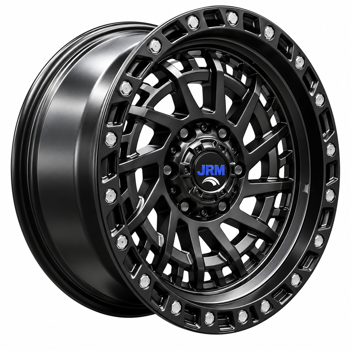 19" JRM DX-195 Matt Black Silver Rivets 2