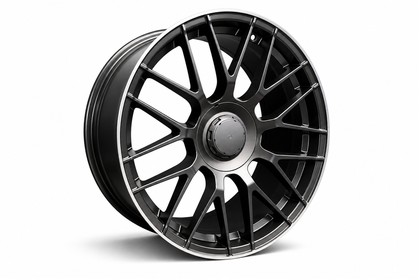 19" MERCEDES STYLE Mercedes Mat Black Polsihed Lip