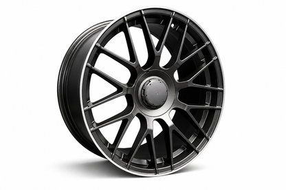 19" MERCEDES STYLE Mercedes Mat Black Polsihed Lip
