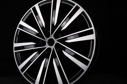 23 inch black Range Rover style alloy wheel with multi spoke design