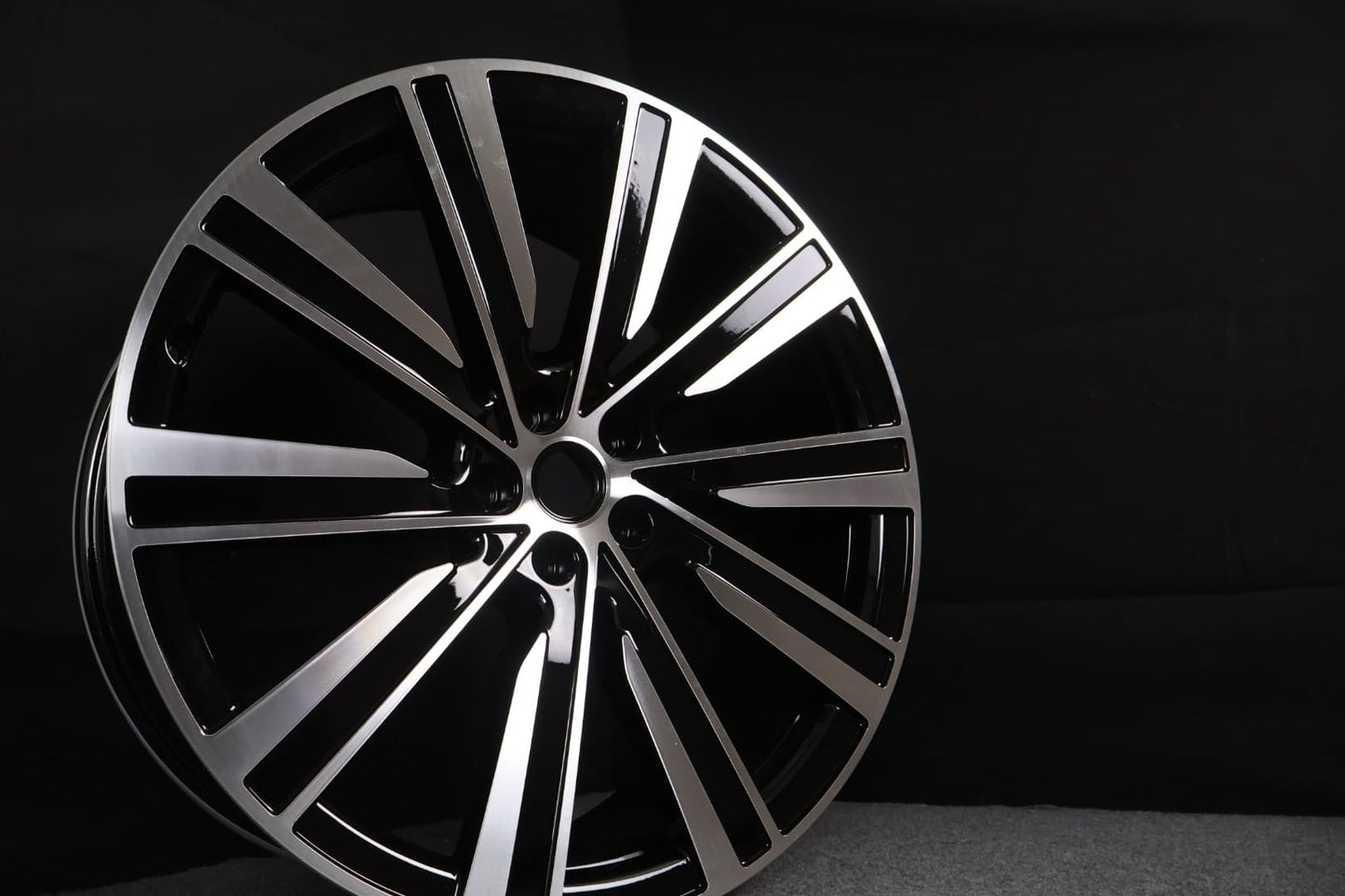 23 inch black Range Rover style alloy wheel with multi spoke design