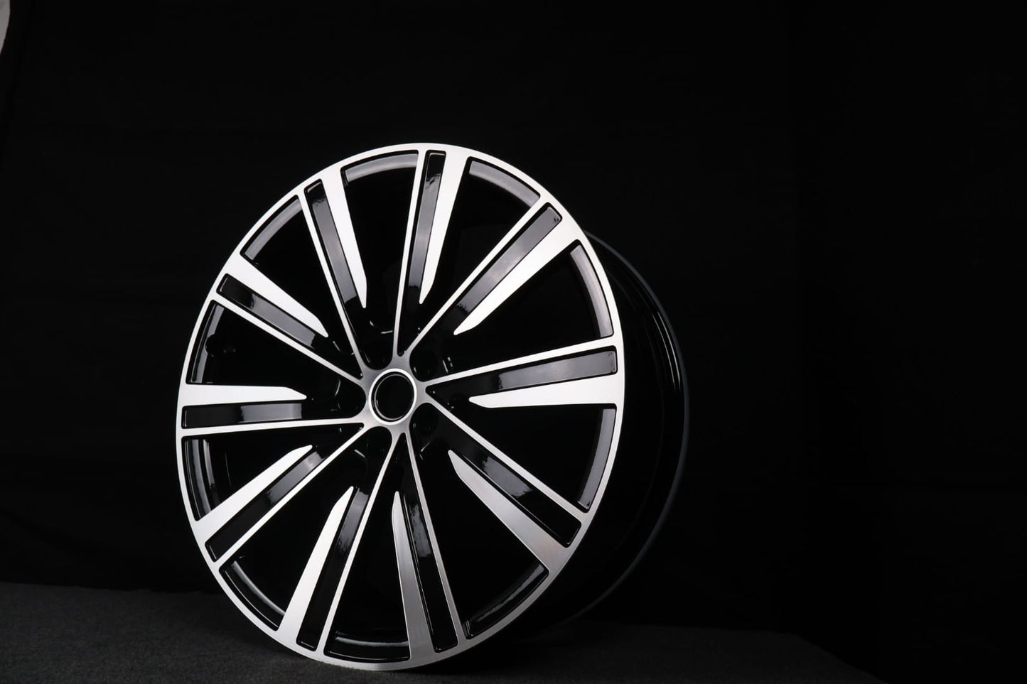 23 inch black Range Rover style alloy wheel with multi spoke design