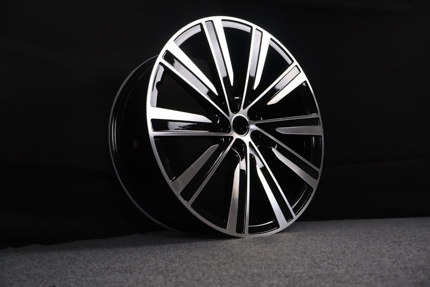 23 inch black Range Rover style alloy wheel with multi spoke design